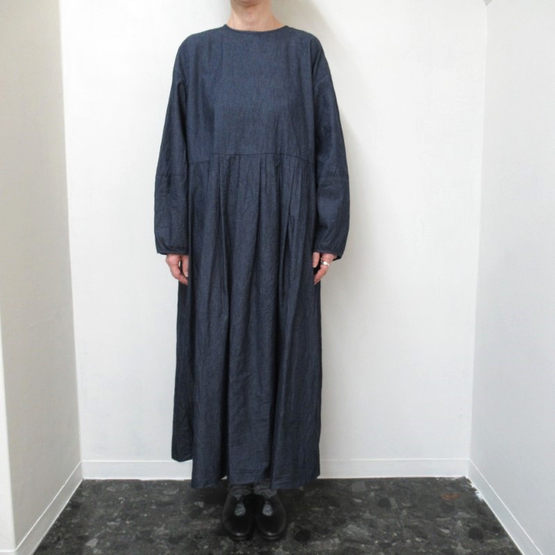 ina  ウエスト切替タックワンピース  /DENIM73 【日本製】